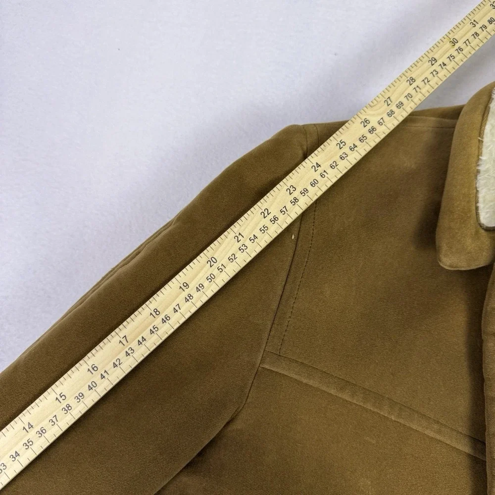 Vintage 60s Zero King Sherpa Lined Corduroy Car Coat Mens 40 Brown Made in USA - Picture 8 of 11